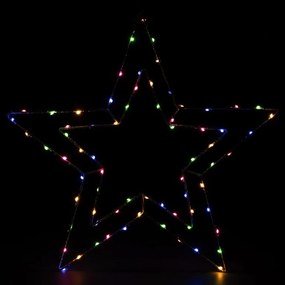 NEXOS Vianočná LED dekorácia strieborná hviezda, farebná