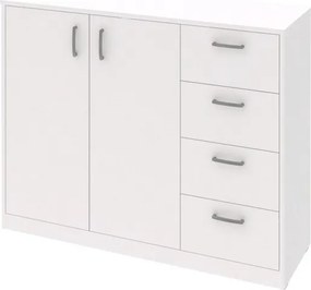 Široká zásuvková komoda Mega 39, biela