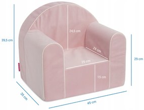 Vulpi Jednofarebné detské kresielko, fotel Velvet Farba: ružová