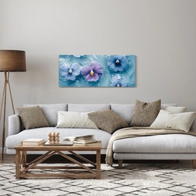 Obraz - Fialky vo vode (120x50 cm)