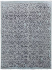 Diamond Carpets India, Ručne viazaný kusový koberec Diamond DC-M 5 Light grey / aqua, 160x230, modrá, chodba / predsieň