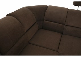 Tempo Kondela Sedacia súprava, ekokoža hnedá/látka hnedá, SANTIAGO U VEĽKÝ