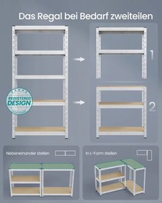 Set dvoch regálov SONGMICS GLR455E01 strieborný