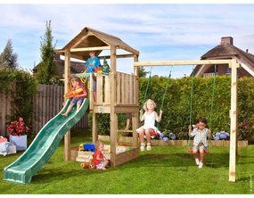Ihrisko Jungle House so šmykľavkou a modulom 2-Swing Frame 2.0