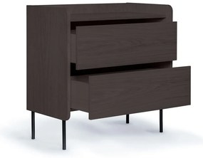 Čierna vysoká komoda v dekore duba 80x82 cm Wrap – Bonami Selection