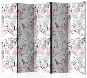 Artgeist Paraván - Flamingos and Twigs [Room Dividers]