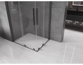 Mexen Velar Duo, sprchový kút s posuvnými dverami 100 x 90 cm, 8mm číre sklo, brúsený grafit, 871-100-090-02-95