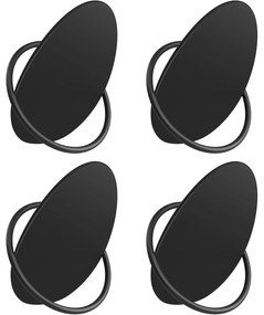 Háčiky na kabáty 4 kusy, Nástenné háčiky, čierne