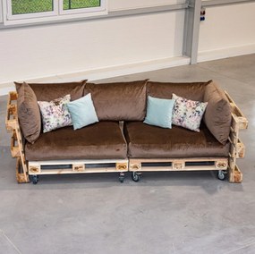 Golden Garden Paletové sedenie GG94/1 - Podsedáky a Vankúše "FIT IN" 120cm x 80cm x 15cm - penový granulát - capuccino