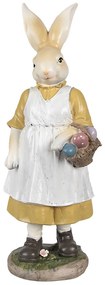 Dekorácia králičia mamka v bielej zástere s vajíčkami - 14*11*38 cm