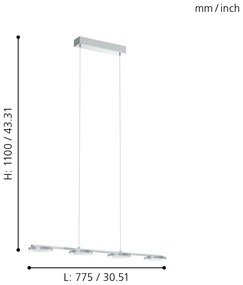 Eglo 94245 - LED závesné svietidlo CARTAMA 4xLED/4,5W/230V