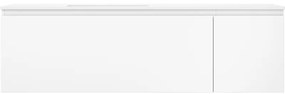 Mexen Orio, kúpeľňová skrinka 160 cm s ľavým umývadlom Otis, 1S, 1D, biela matná, 91A13-16047-3-BBFF01-W18L01