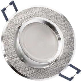 Svietidlo HALOGEN na zapustenú montáž Movable Round Silver Brushed GU10