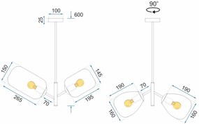 Toolight, Stropné svietidlo zo skla viacfarebné E14 60W APP436-4C, OSW-00565