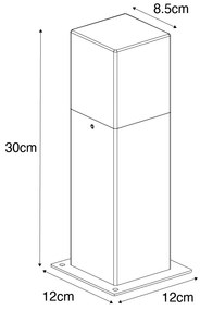 Moderná vonkajšia stojaca lampa sivá 30 cm IP44 - Denmark