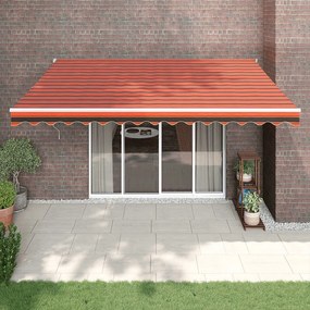 Multidom Automatická zaťahovacia markíza, oranžová a hnedá 4x3 m