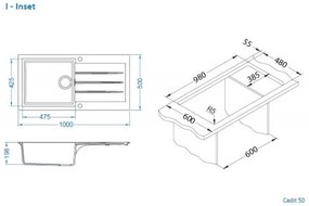 ALVEUS CZ CADIT 50 beton 81 + pop up sifon