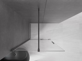 Mexen Velar, sprchová zástena s posuvnými dverami Walk-in 85 x 200 cm, 8mm číre sklo, grafitová, 871-085-000-03-95