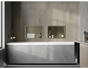 Mexen X-Wall-R, polička na zapustenie na obklad s golierom 45 x 30 cm, zlatá lesklá, 1950453010