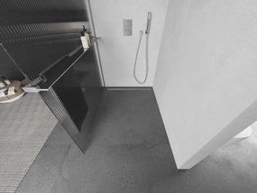 Mexen Kioto+ L, sprchová zástena Walk-In s poličkou a vešiakom 80 x 200 cm, 8mm sklo s rebrovým vzorom, chrómový profil, 800-080-123-01-09