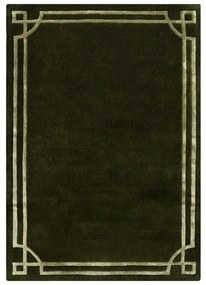 Tmavozelený ručne tkaný vlnený koberec 160x230 cm Gatsby – Flair Rugs