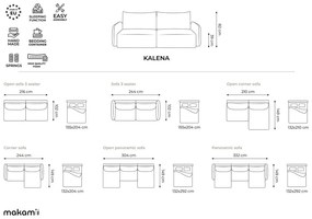 Zelená rozkladacia/s úložným priestorom pohovka 216 cm Kalena – Makamii