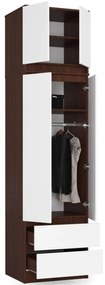 Šatníková skriňa s nástavcom STAR 60 cm biela/hnedá