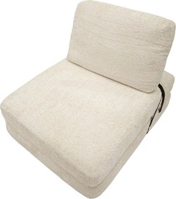 Biele rozkladacie kreslo z textílie buklé Faster – Mauro Ferretti