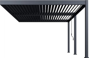 DEOKORK Záhradná hliníková pergola do steny 6x4 m (antracit)