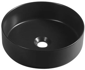 Isvea Isvea, INFINITY ROUND keramické umývadlo na dosku, priemer 36cm, čierna matná, 10NF65036-2N