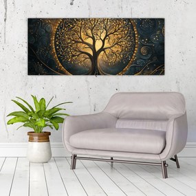 Obraz – Strom so zlatou aurou (120x50 cm)
