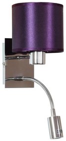 Candellux SYLWANA Nástenné svietidlo 1X40W E14 LED With switch Chrome / Violet 21-29348