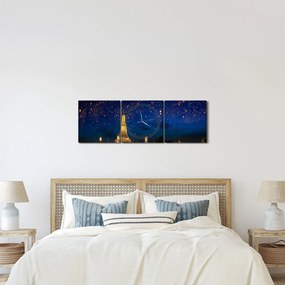 Obraz - Lampióny šťastia, Bangkok (s hodinami) (90x30 cm)