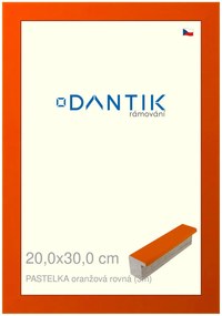 DANTIK rám na obraz 20x30 | PASTELKA oranžová rovná (Sklo Čiré)