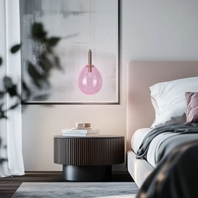 Fialové LED závesné svietidlo so skleneným tienidlom Lukka – Candellux Lighting