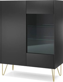 Vitrína Harmony, čierna/čierny mramor