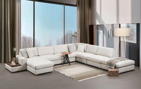 Elegantná pohovka Loop s prenosným sedákom a operadlom béžová 374 x 428 cm pravá