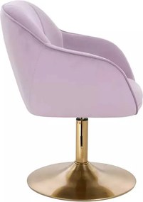 LuxuryForm DESIGN Stolička AVOLA VELUR na zlatom tanieri - levanduľa
