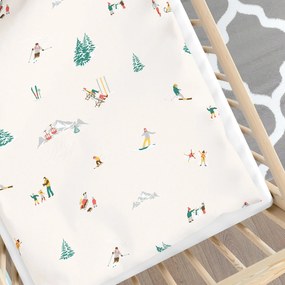 Goldea vianočné detské bavlnené obliečky do postieľky - zimné radovánky 90 x 120 a 40 x 60 cm