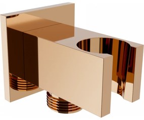 Mexen CUBE, podomietkové rohové pripojenie ručnej sprchy 1/2", ružové-zlato, 79300-60