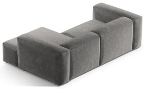 Svetlosivá menčestrová rohová pohovka (pravý roh/s leňoškou) Bergano – Cosmopolitan Design