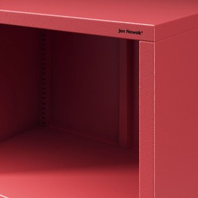 Knižnica do obývačky MARIO, 500 x 1800 x 350 mm, Modern: červená farba