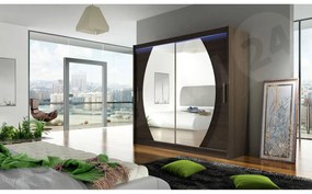 Skriňa London IV, Farby: kašmír, Osvetlenie: osvetlenie LED RGB - farebné