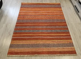 Moderný viacfarebný koberec Banco 1049 – oranžový dizajn Rozmer: 75x150 cm
