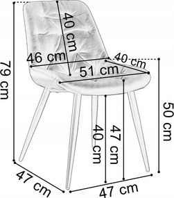 Jedálenská stolička ELIOT VELVET zamatová grafitová / čierne nohy