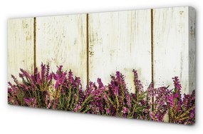 Obraz canvas Fialové kvety dosky 125x50 cm