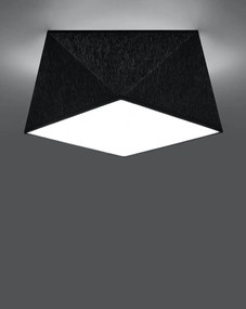 Stropné svietidlo Hexa, 1x čierne plastové tienidlo, (biely plast), (25 cm)