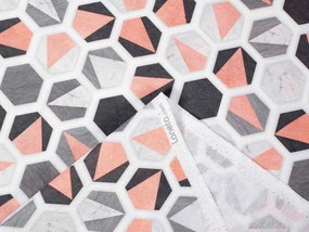 Biante Dekoračný záves Leona LN-031 Lososovo-sivé hexagóny 130x240 cm