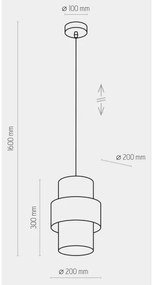 Luster na lanku CALISTO 1xE27/15W/230V zlatá/čierna