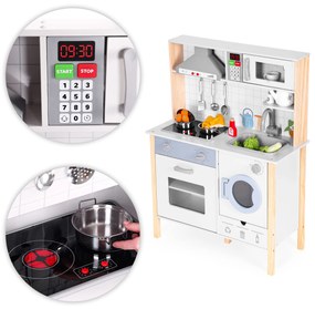 Detská drevená kuchynka ECOTOYS s LED a zvukmi